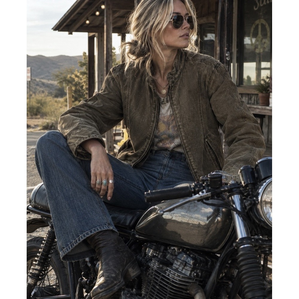 Vintage Wilsons Leather Maxima Jacket Women L Suede Moto Western Cafe Racer Boho